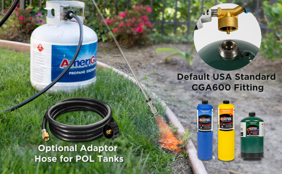BLUEFIRE 35" Long Propane Weed Torch SelfIgniting Propane