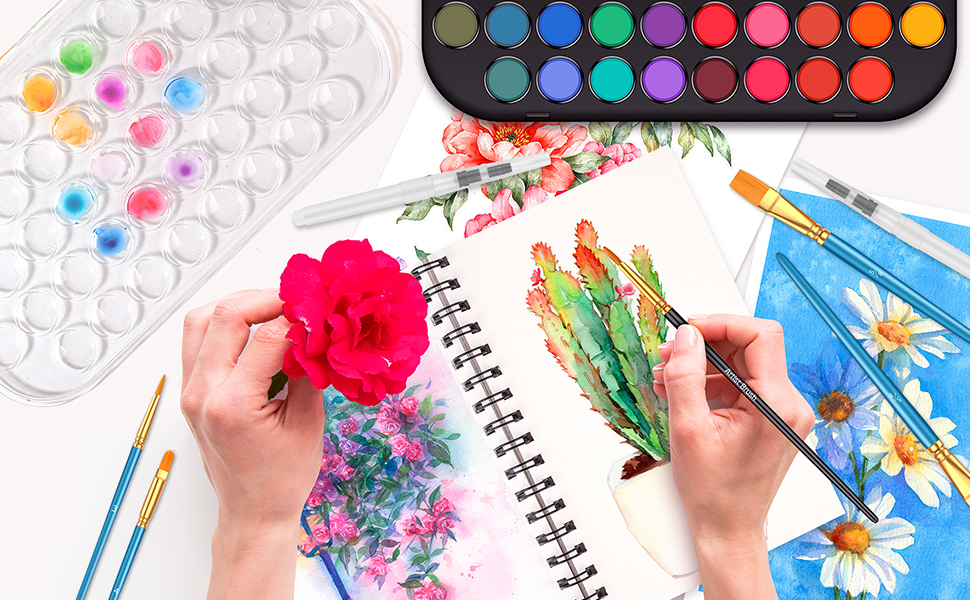 48 Color watercolor painting set