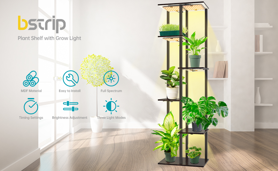 Bstrip Plant Stand with Grow Lights, 6 Tier7 Potted Plant