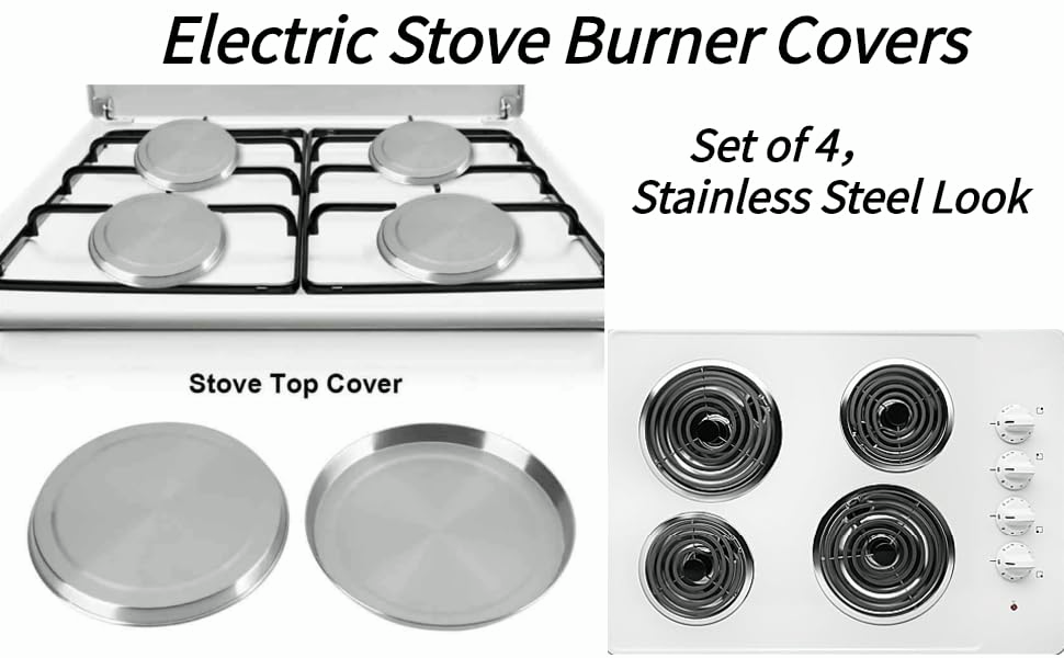 GOTOTOP 4pcs Electric Stove Covers Stainless Steel Kitchen