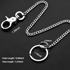 Amazon.com: Liangery Long Purse Punk Wallet Key Chain for