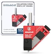 AltitudeCraft Precision Drag Knife 3/8” Shaft for CNC Router, Adjustable Depth Cutter with Dual B...
