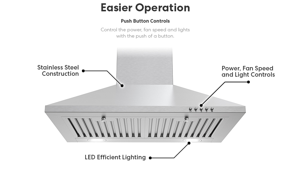 Cosmo COS6324EWH 24 in. Wall Mount Range Hood, Chimney