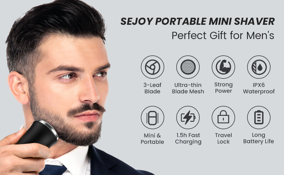 Sejoy Mini Electric Shaver for Men,Facial Hair Remover for Women,Pocket