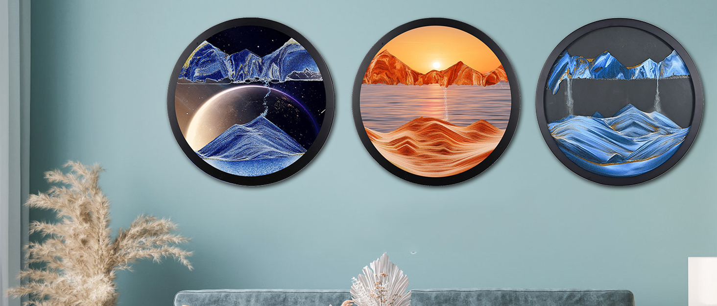 AECEVAN Sand Art Liquid Motion, 17.3'' Moving Sand Art