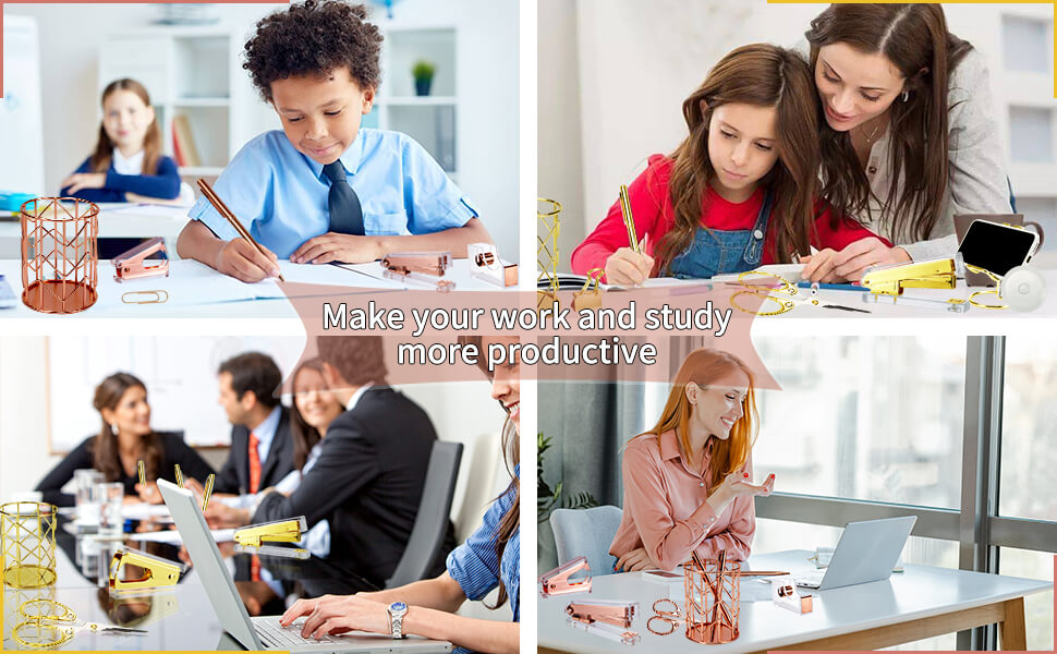 Ambikun Stapler Set 9 PCS Office Accessories Set Visually