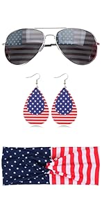4th of july earrings hairbands sunglasses