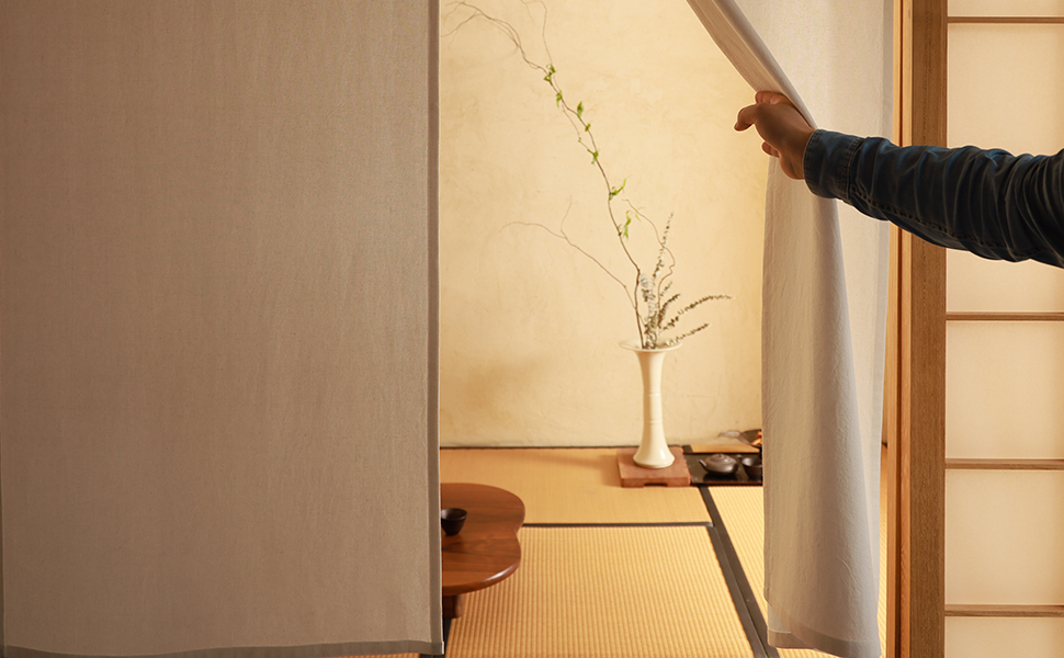 Amazon｜【慕布カMOBUKIA】綿麻コットンリネン暖簾のれん