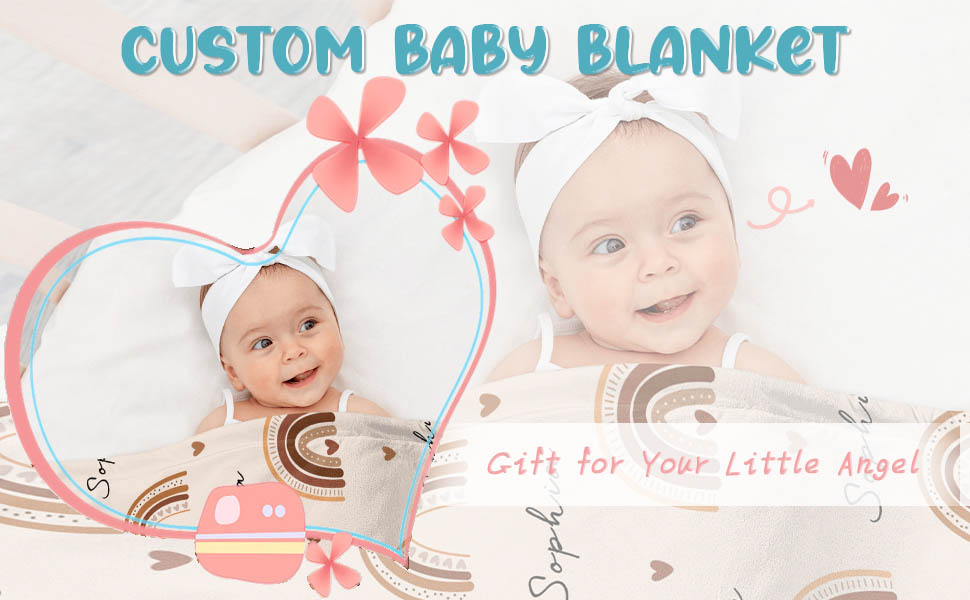 Lcyawer Personalized Baby Blankets with Name for Girls Boys