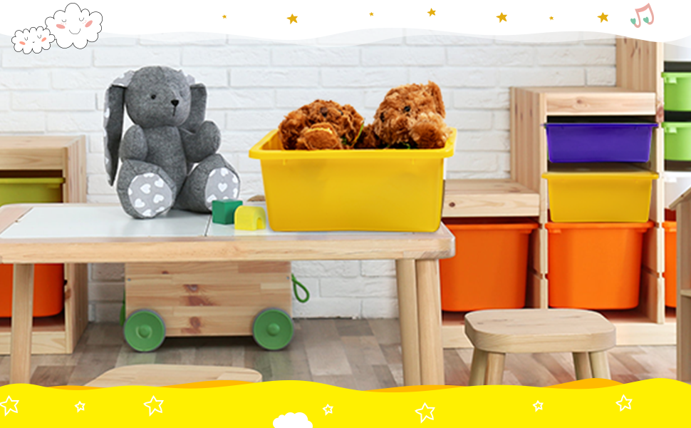 Outus 20 Pack Book Bins for Classroom Plastic Cubby Bins