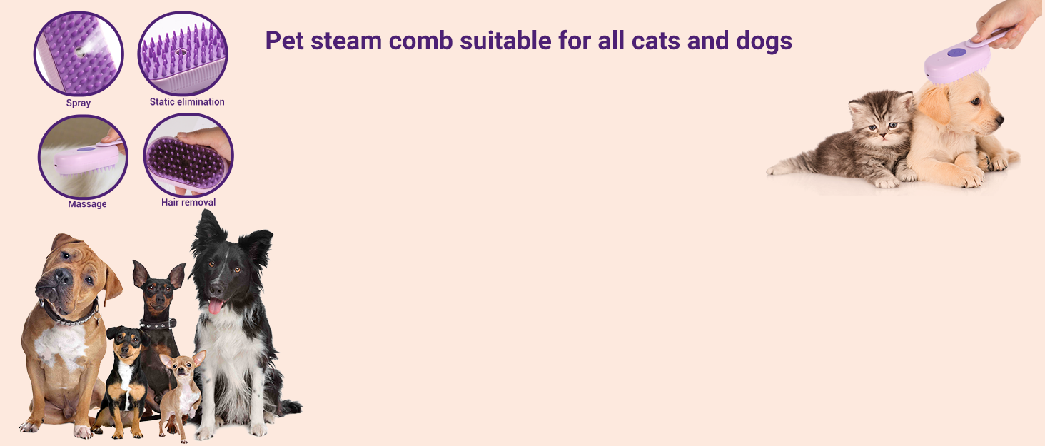 Pet steam comb suitable for all cats and dogs
