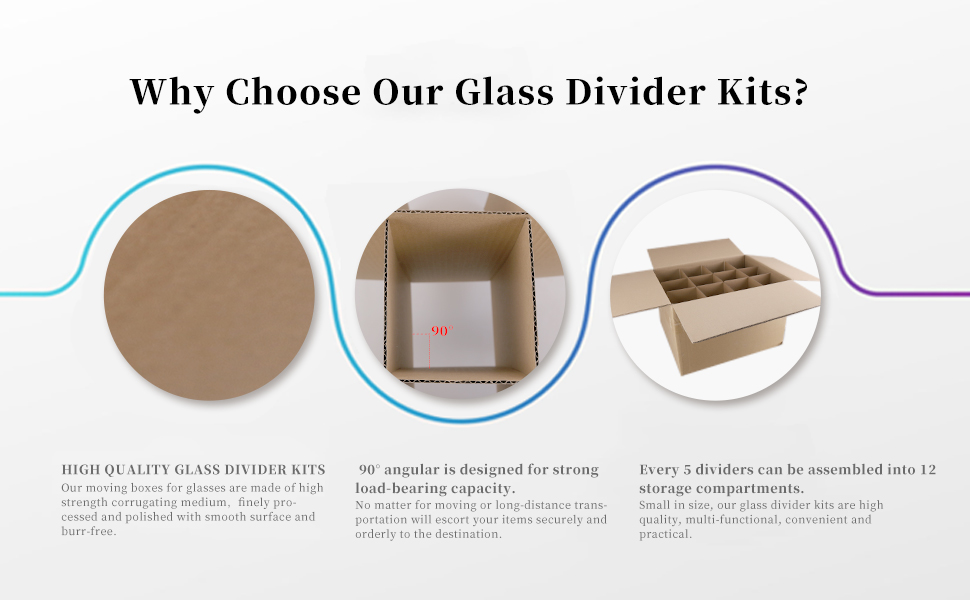 JIUZHOUXIN 18x14x12 inch Moving Boxes Glass Divider Kits
