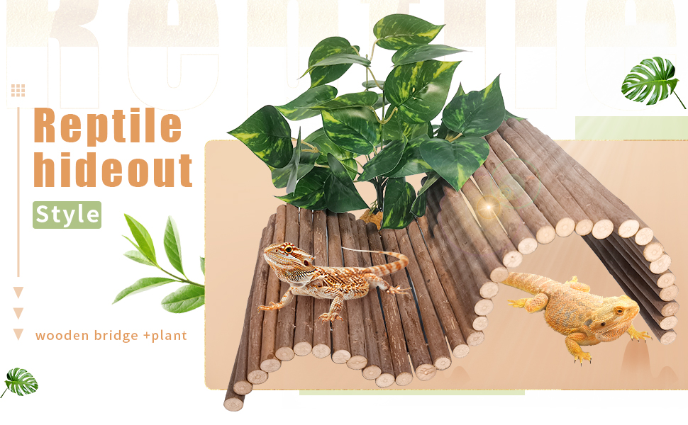 reptile hideout Climbing Wooden Bridge