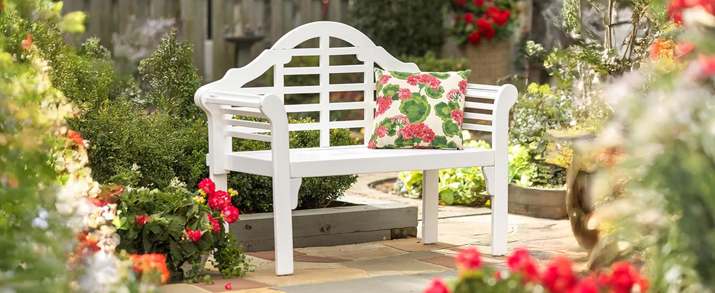 white wood bench