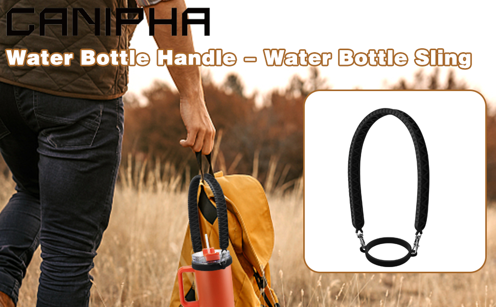 Water Bottle Holder with Strap, Water Bottle Handle Carrier Silicone Water Bottle