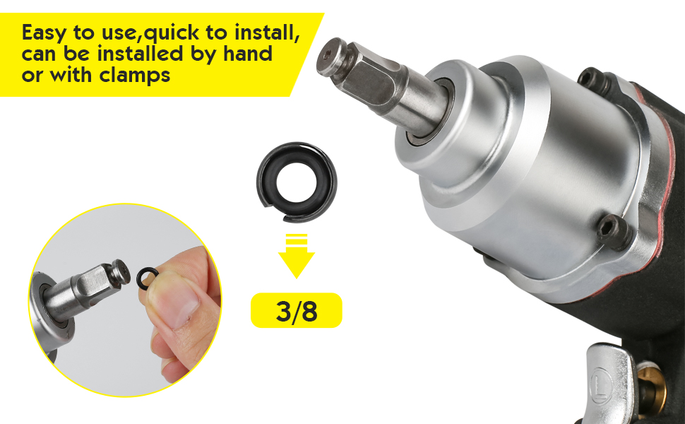3/8” Impact Wrench Socket Retainer Ring Tool Kit Impact Retaining Ring