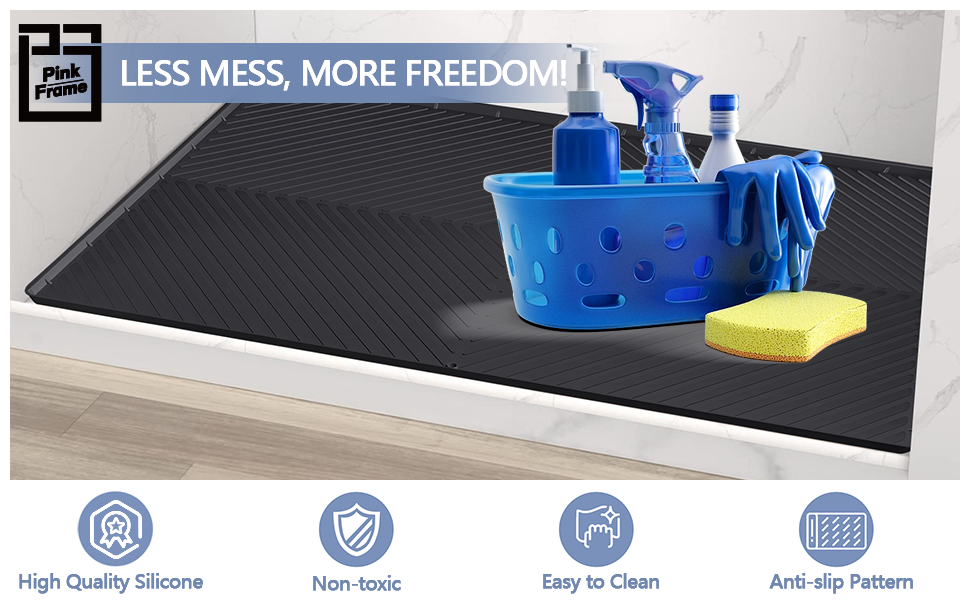 Under Sink Mat,34" x 22" Under Sink Mats for Kitchen