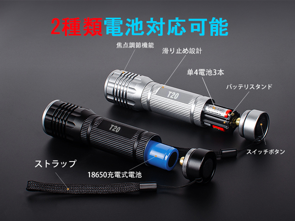 Amazon.co.jp: 【2025最新の強化版】LED 懐中電灯 フラッシュ