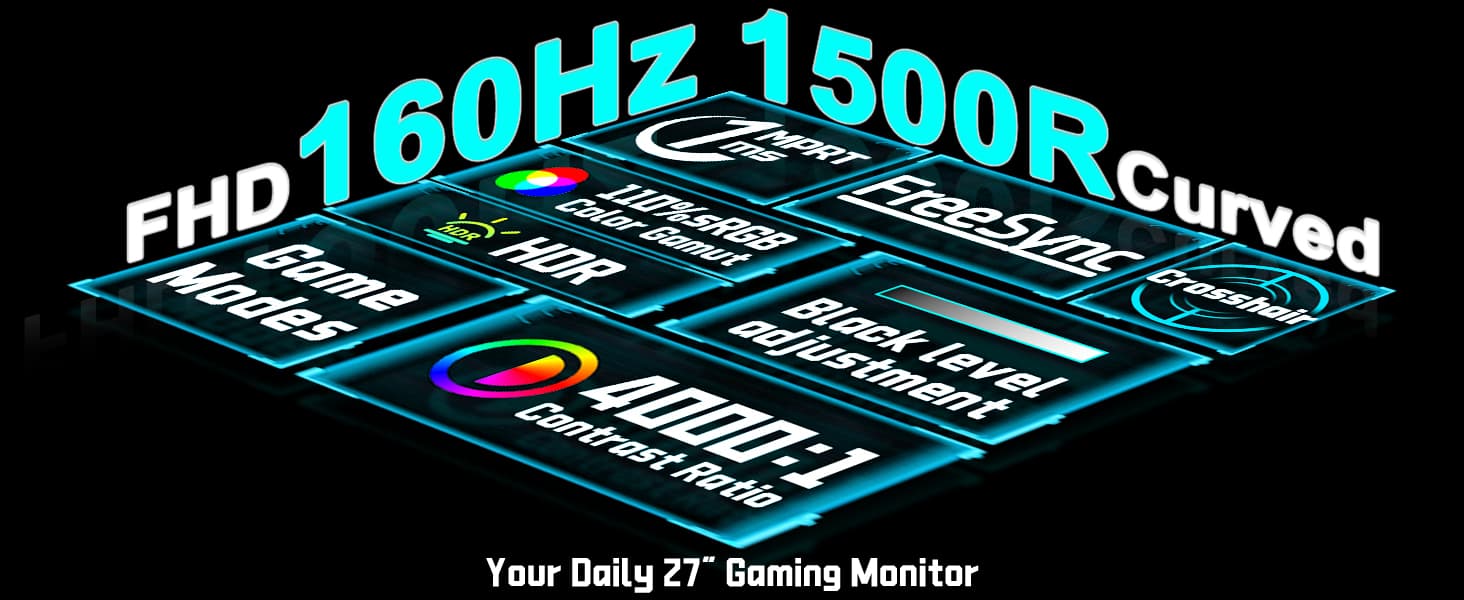 27 Inch Curved Gaming Monitor 160Hz