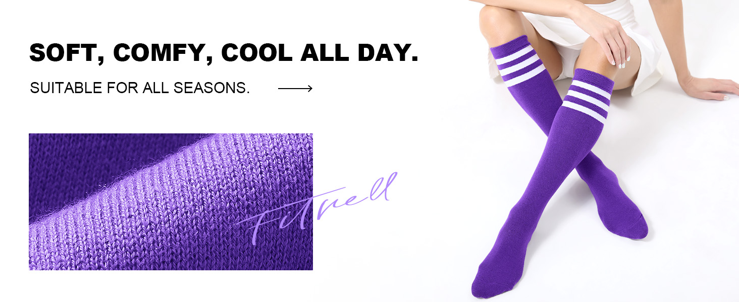 Purple knee high socks