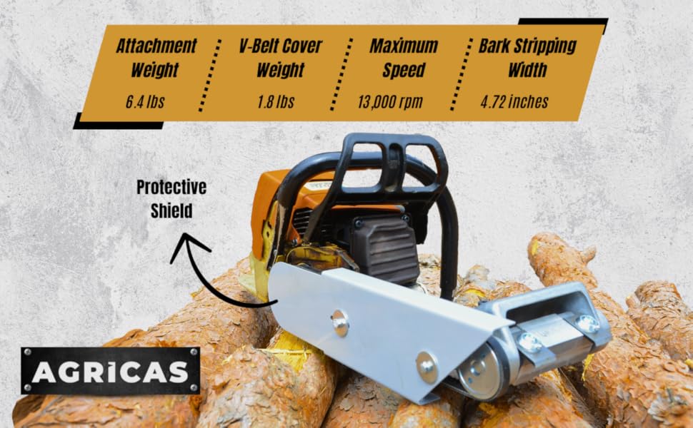 AGRICAS AGT021 Chainsaw Debarker, Log Peeler, and Tree