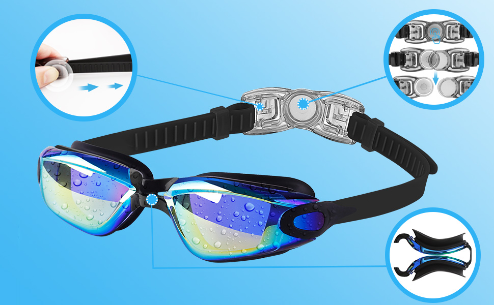 Detail of swimming goggles