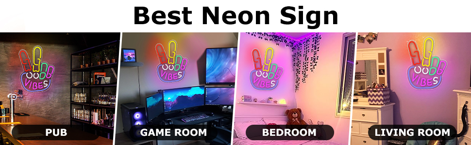 led signs for bedroom wall