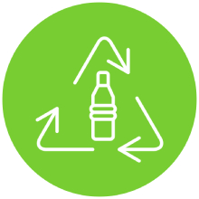 100% recycelt, grünes Plastik,