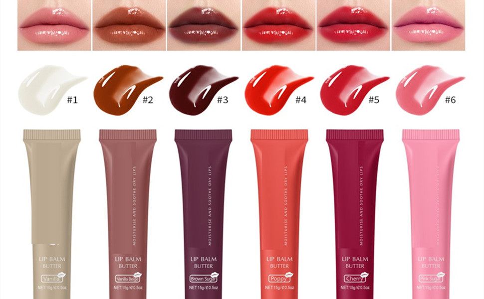 6 Color Hydrating Lip Butter Balm