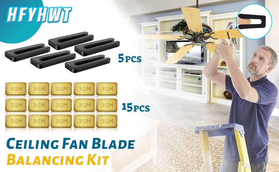 20 PCS Ceiling Fan Balancing Kit, 5 Sets High Calibration Fan Blade