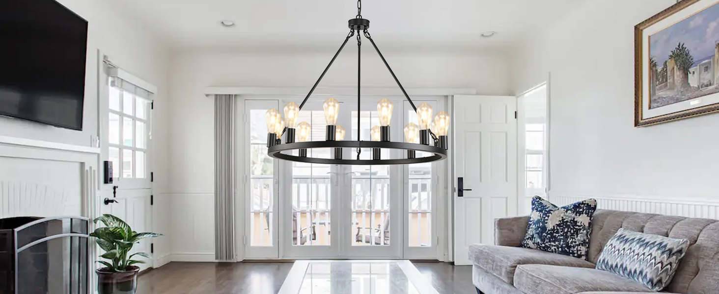 wagon wheel chandelier