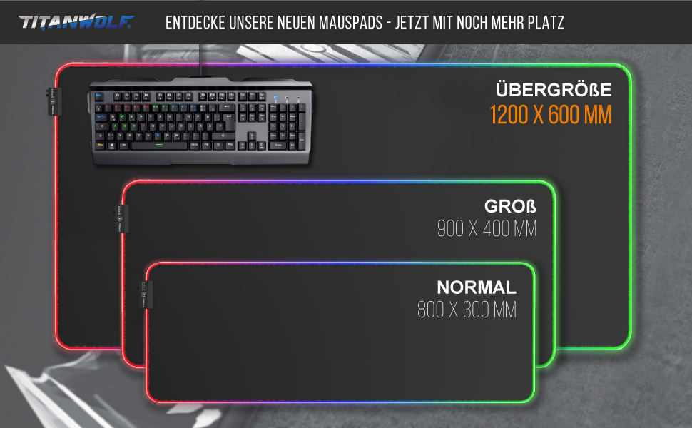RGB Mouse Mat Titanwolf Gaming Counter Strike League of Legends Call of Duty