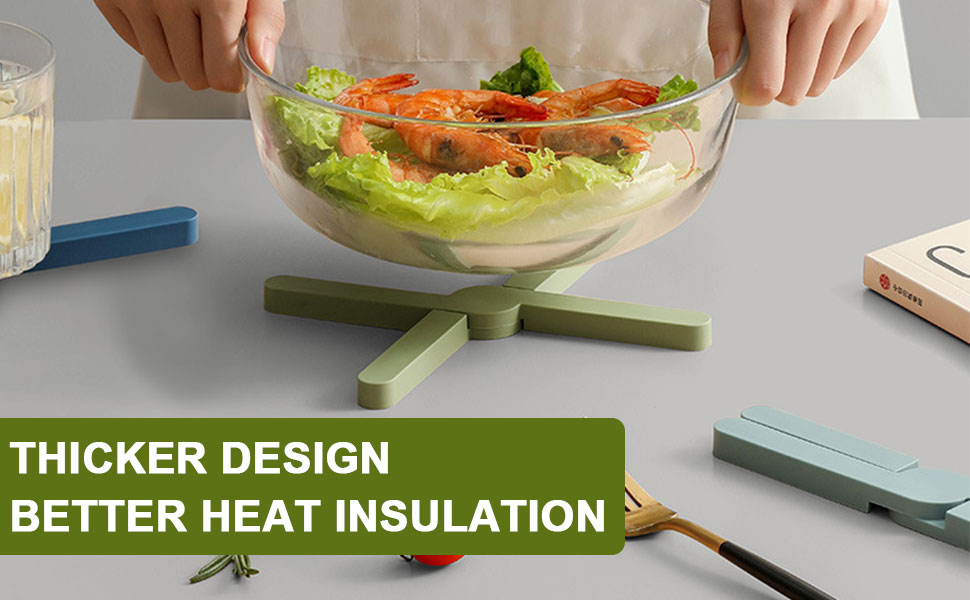 HAOBAOBEI Silicone Trivet, 3 Pack Heat Resistant Expandable