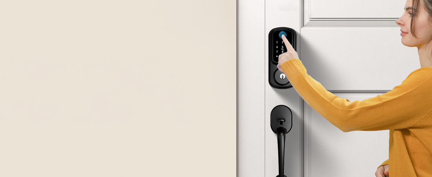 keyless entry door lock deadbolt with handle set