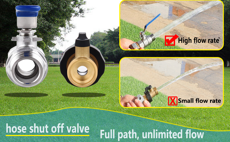 SNUTUYA Garden Hose Shut Off Valve Full Flow, Heavy Duty 3/4"GHT Garden Hose Ball