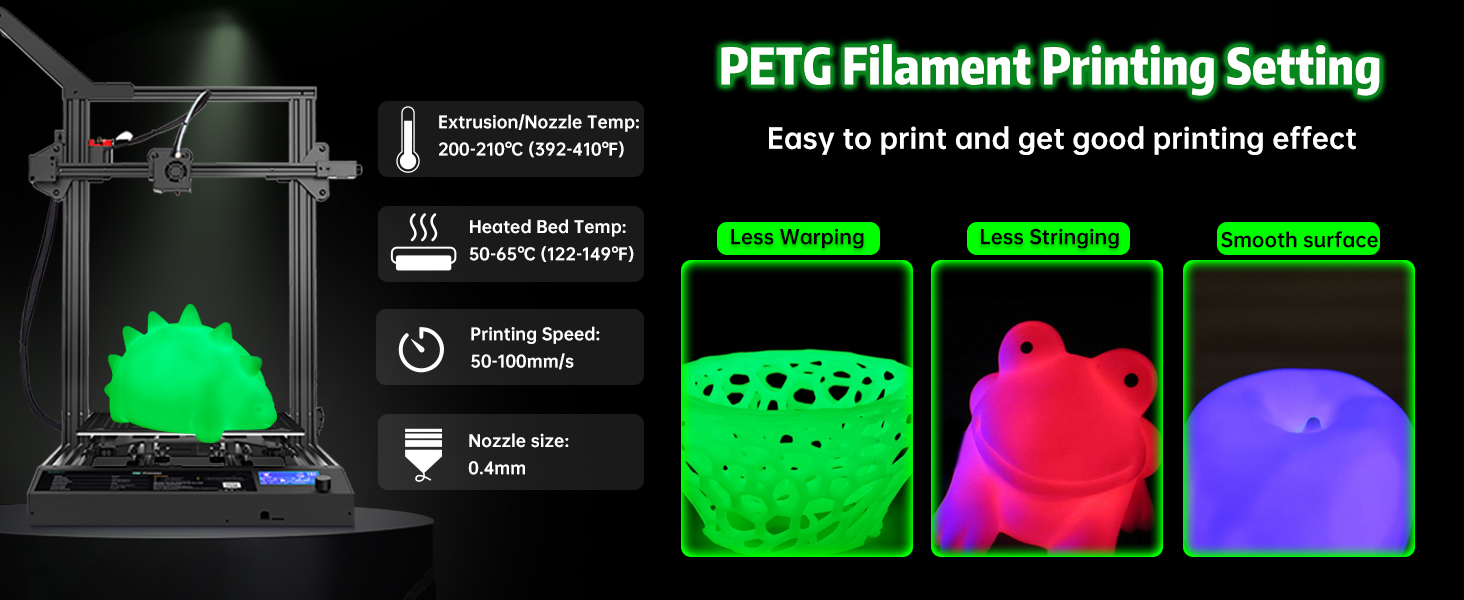 glow in the dark PETG filament 1.75mm 3D print filament 3D printing filament PETG