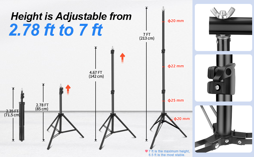 Photo Backdrop Stand, 10x7 ft Heavy Duty Background Stand for Photoshoot