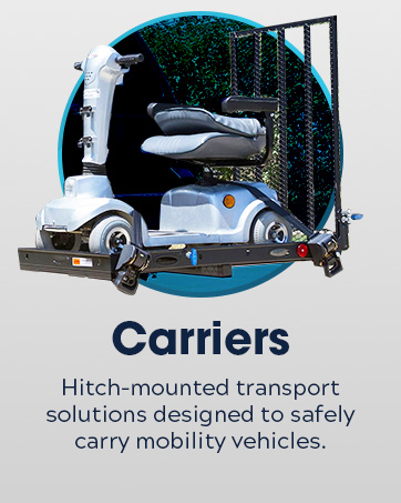 Mobility carriers, hitch-mounted, Silver Spring, scooter transport, durable, safe, easy loading