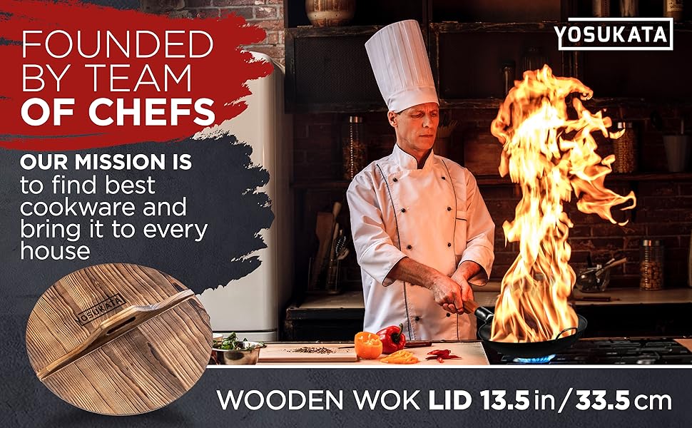 Yosukata wooden lid for 13.5 in wok 