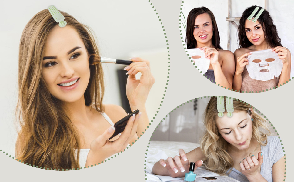 蓬松卷发夹-绿色A+6