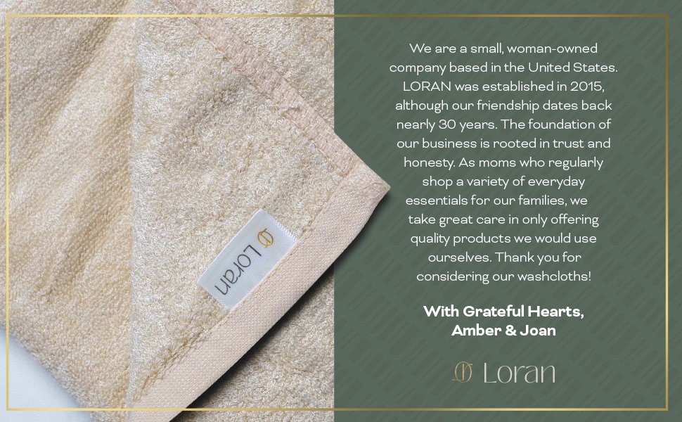 vanilla washcloth loran about the woman owned business 
