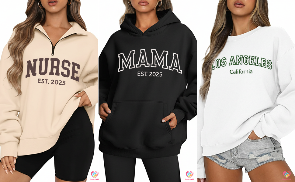 Personalized Embroidered Sweatshirt and Hoodie