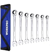 WORKPRO 7-Piece Ratcheting Combination Wrench Set, 72 Teeth, Combo Ratchet Wrenches Set with Roll...