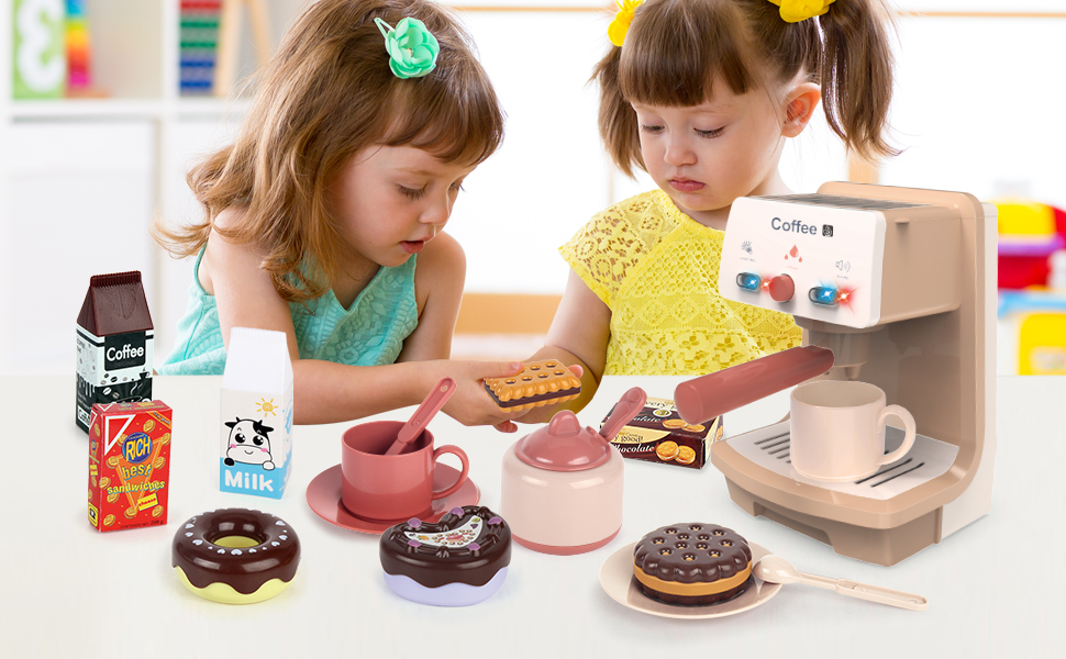 Yalujumb Kids Coffee Maker Toy Espresso Machine Playset