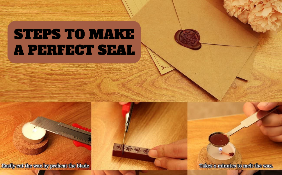 iKalaa Wax Seal Stamp Kit Vintage, Vintage Adhesive Waxing Kit with