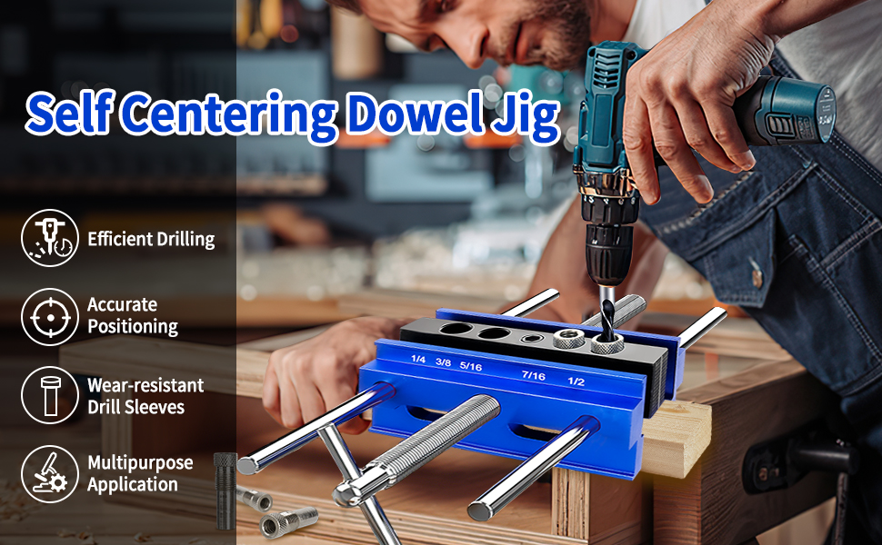 6.7 inch Self Centering Doweling Jig Kit, Self Centering Dowel Jig Kit