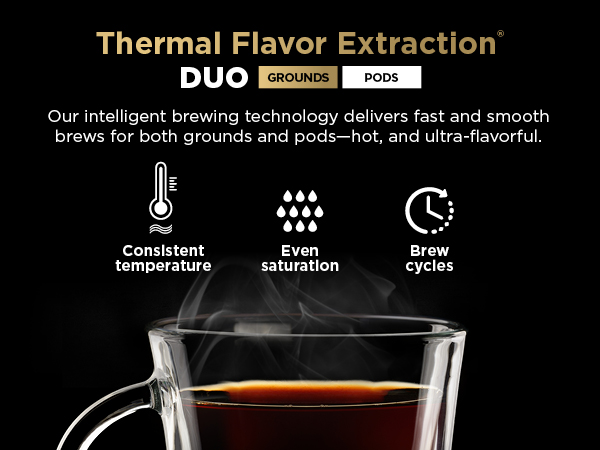 st and smooth brews for both grounds and pods—hot, and ultra-flavorful. DUO GROUNDS PODS