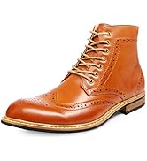 Bruno Marc Men's Leather Brogue Ankle Boots Classic Lace Up Dress Boots for Casual or Formal Wear...