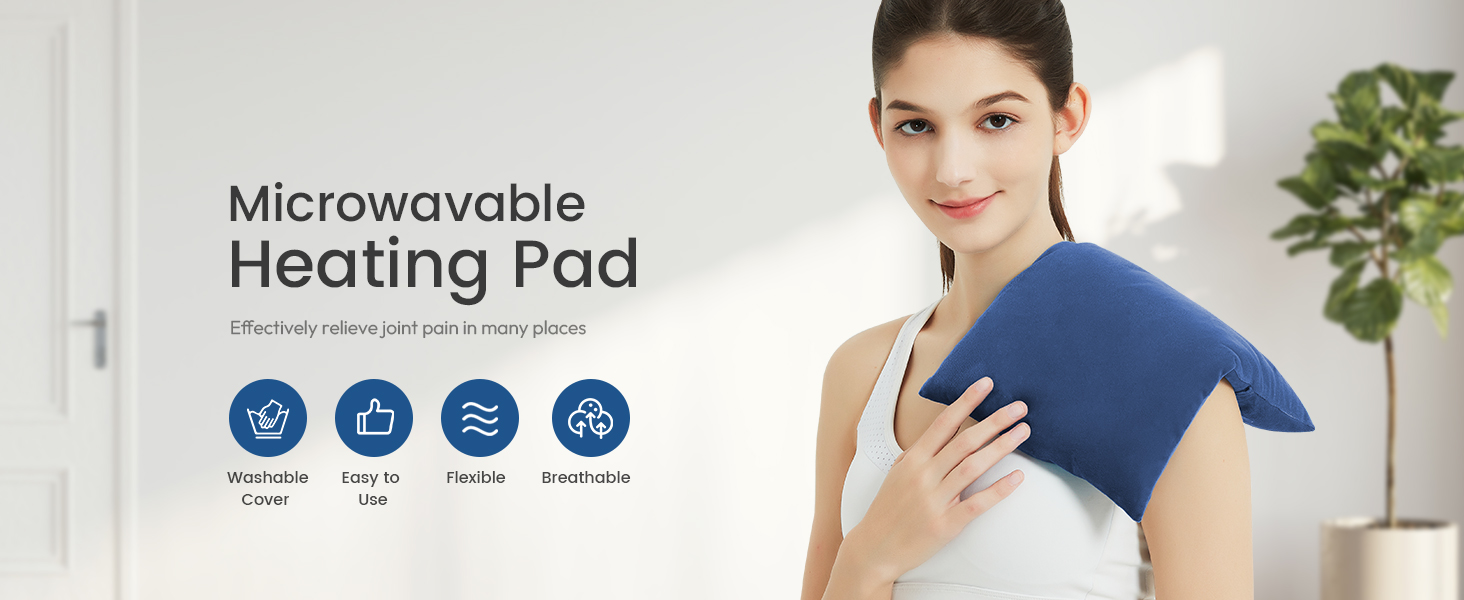 Heating Pad Microwavable with Washable Cover, 8 x 12
