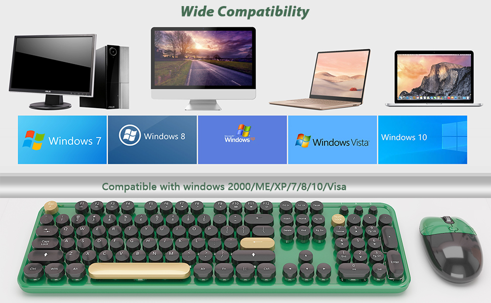 Green KEYBOARD AND MOUSE WIRELESS